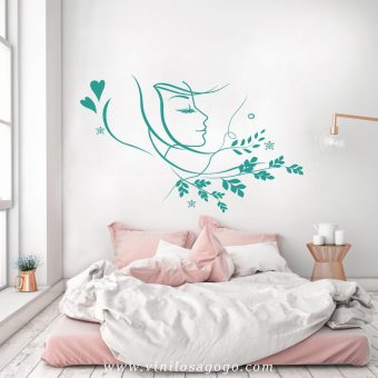 Silueta Mujer y Flores